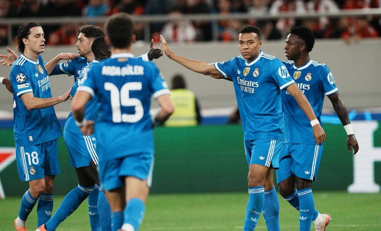 姆巴佩大四喜，5战狂轰9球破纪录，皇马4-3险胜希腊豪门